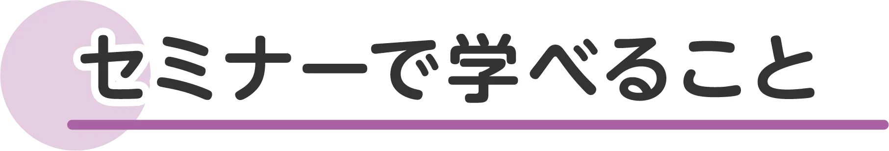 セミナーで学べること