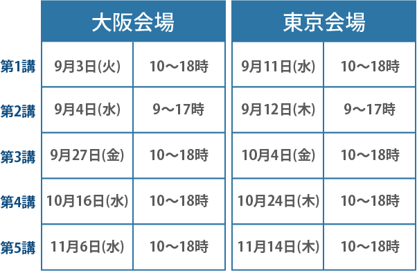 講座日程表